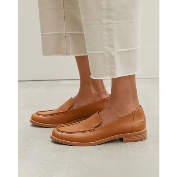 Everlane The Modern Loafer in Camel Brown Leather Shoes Size 7 New
