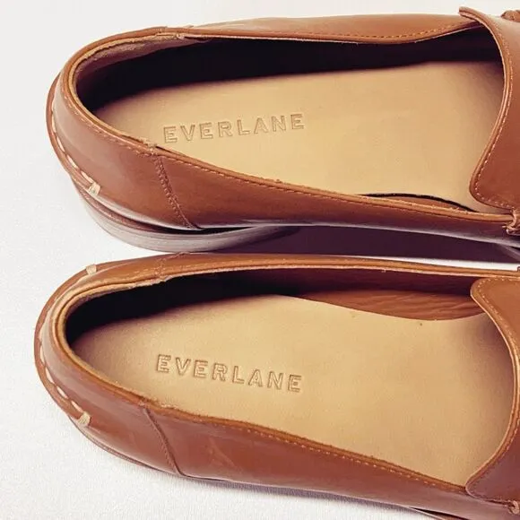 Everlane The Modern Loafer in Camel Brown Leather Shoes Size 7 New