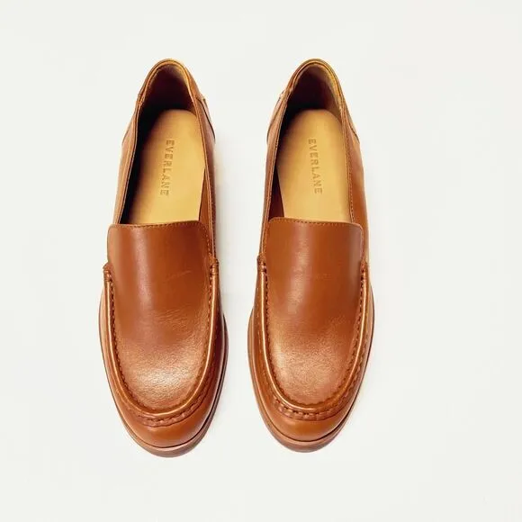 Everlane The Modern Loafer in Camel Brown Leather Shoes Size 7 New