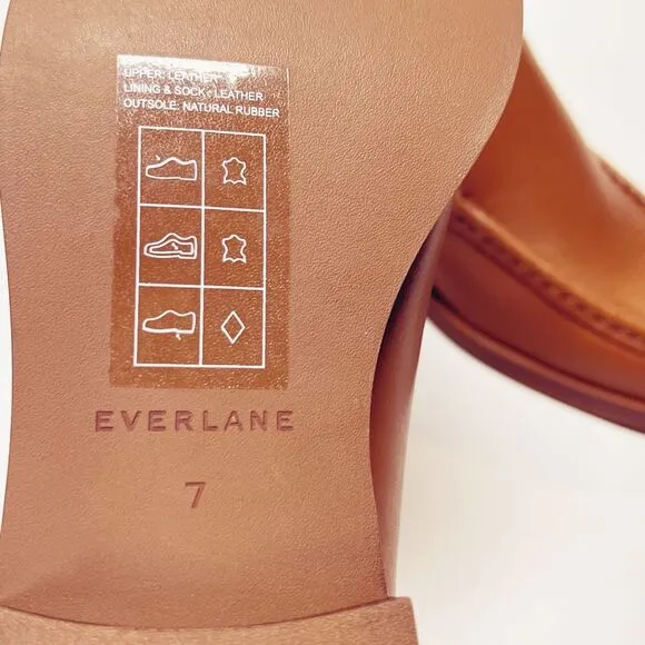 Everlane The Modern Loafer in Camel Brown Leather Shoes Size 7 New