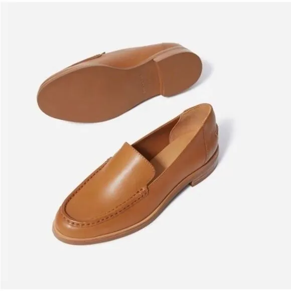 Everlane The Modern Loafer in Camel Brown Leather Shoes Size 7 New