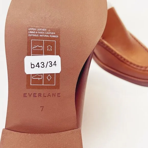Everlane The Modern Loafer in Camel Brown Leather Shoes Size 7 New