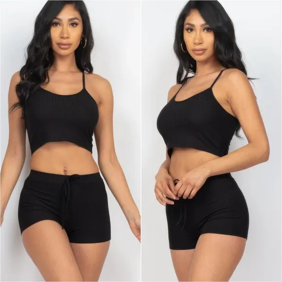 Everyday Ease Ribbed Set - Black