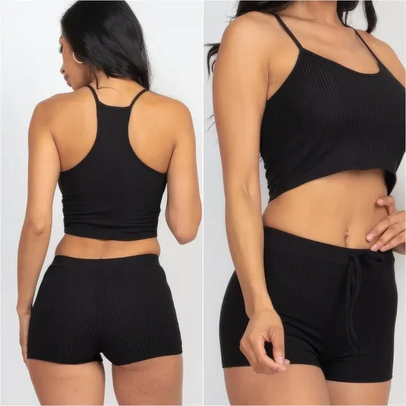Everyday Ease Ribbed Set - Black
