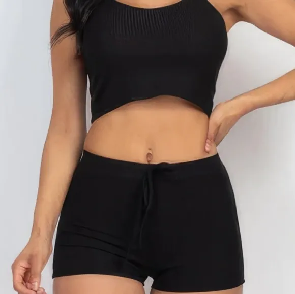 Everyday Ease Ribbed Set - Black
