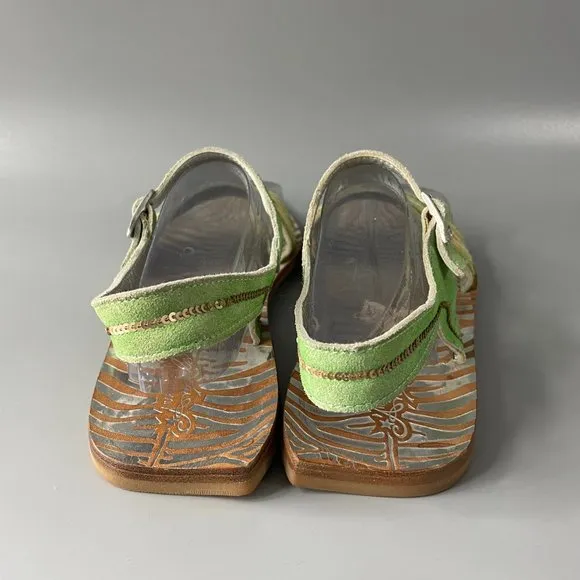 Exquisite Roberto Cavalli Beads Essence Silver Metallic Brown Leather Sandals 38