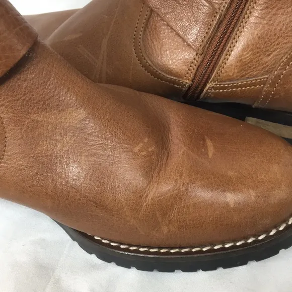 Fabianelli Woman’s Cognac Brown Ankle Boots Italian Made Size 11 GREAT Cond…