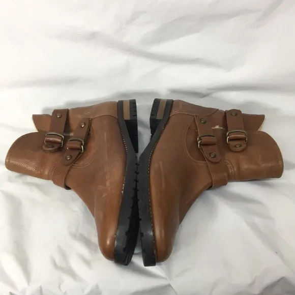 Fabianelli Woman’s Cognac Brown Ankle Boots Italian Made Size 11 GREAT Cond…