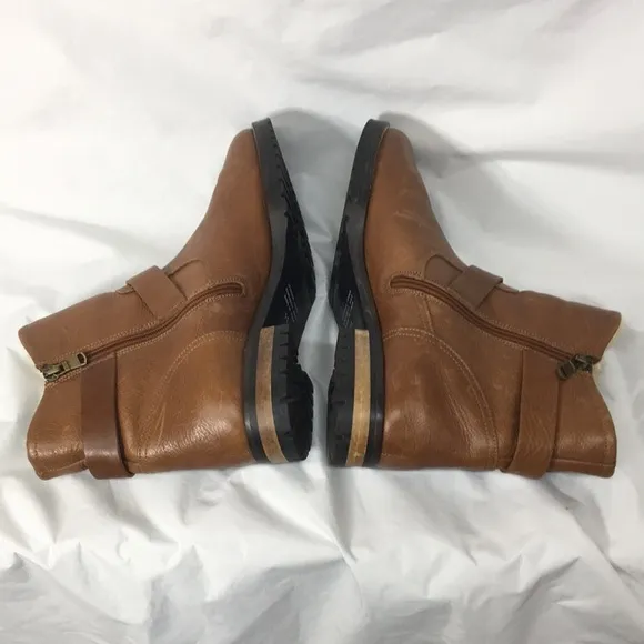 Fabianelli Woman’s Cognac Brown Ankle Boots Italian Made Size 11 GREAT Cond…