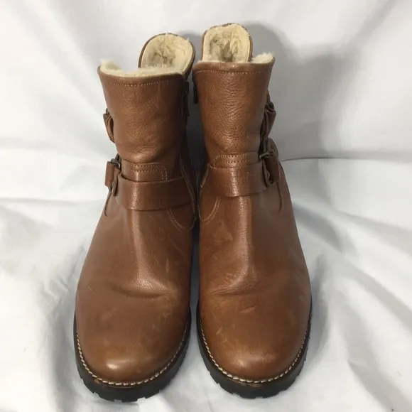 Fabianelli Woman’s Cognac Brown Ankle Boots Italian Made Size 11 GREAT Cond…