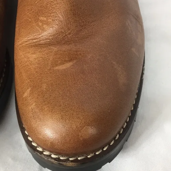 Fabianelli Woman’s Cognac Brown Ankle Boots Italian Made Size 11 GREAT Cond…