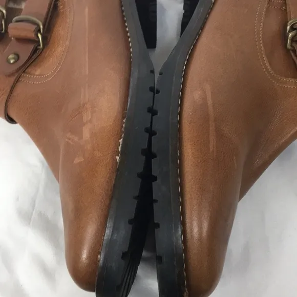 Fabianelli Woman’s Cognac Brown Ankle Boots Italian Made Size 11 GREAT Cond…
