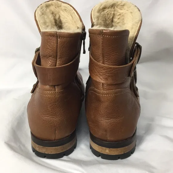 Fabianelli Woman’s Cognac Brown Ankle Boots Italian Made Size 11 GREAT Cond…