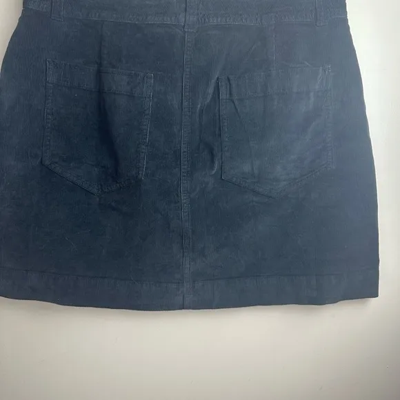 Faherty Blueish? Stretch Corduroy Organic Cotton Lyocell Blend Mini Skirt NWT 8