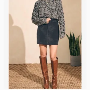 Faherty Blueish? Stretch Corduroy Organic Cotton Lyocell Blend Mini Skirt NWT 8