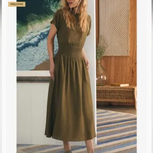 Faherty Coast to Coast 100% Organic Cotton Soft Olive Midi Dress Size Large
