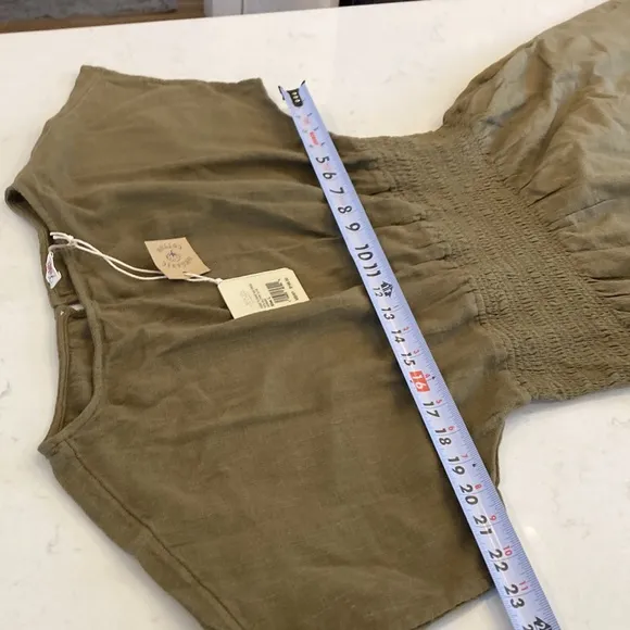 Faherty Coast to Coast 100% Organic Cotton Soft Olive Midi Dress Size Large