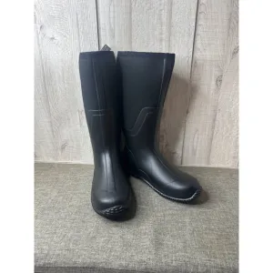 Fans Waterproof Farming Fishing &amp; Hunting Boots Mens Size 13 Black Rubber Upper