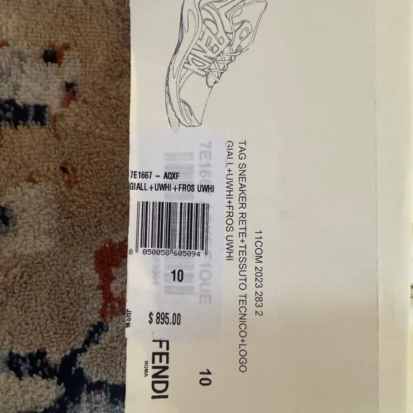Fendi Yellow and Gray Sneakers