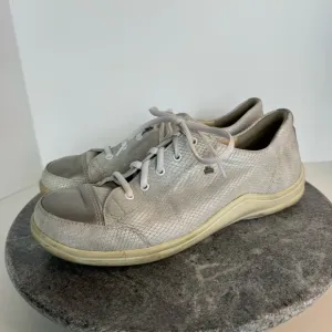 Finn Comfort Grey Metallic Leather Low Top Sneakers 42