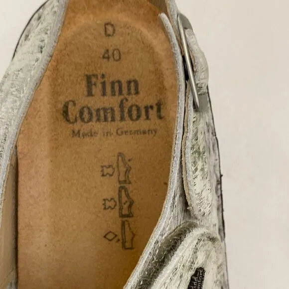 Finn Comfort Women's Gomera Soft Strappy Sandals In Silver Gray Size 40