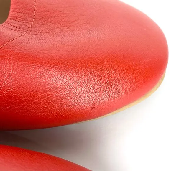 Fit Flop Womens Allegro Leather Ballerinas Flats Red Leather Dynamicush Size 10