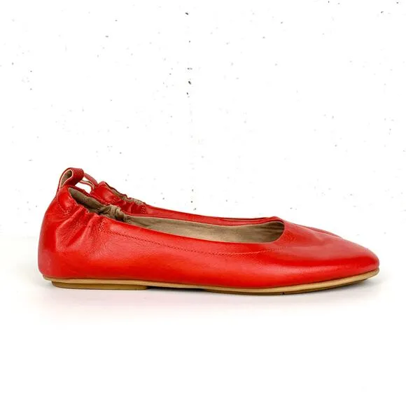 Fit Flop Womens Allegro Leather Ballerinas Flats Red Leather Dynamicush Size 10