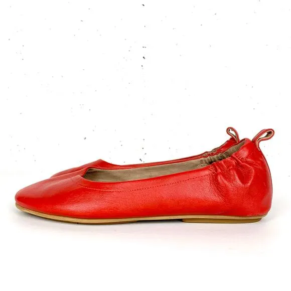 Fit Flop Womens Allegro Leather Ballerinas Flats Red Leather Dynamicush Size 10