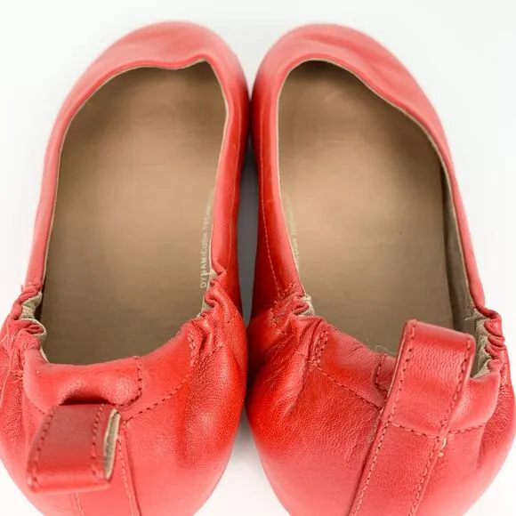 Fit Flop Womens Allegro Leather Ballerinas Flats Red Leather Dynamicush Size 10