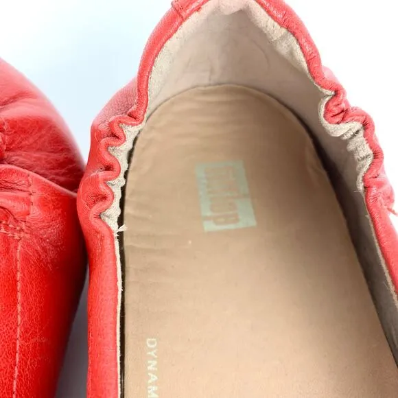 Fit Flop Womens Allegro Leather Ballerinas Flats Red Leather Dynamicush Size 10