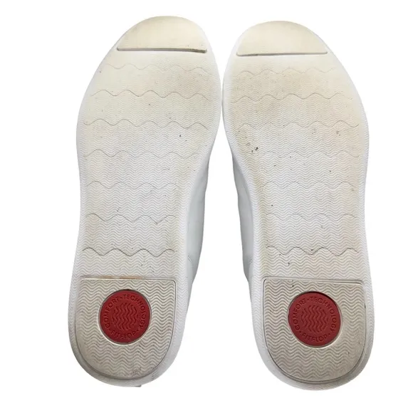 Fitflop | Men | White Christophe Leather Tumbled Comfort Sneakers | Size 10