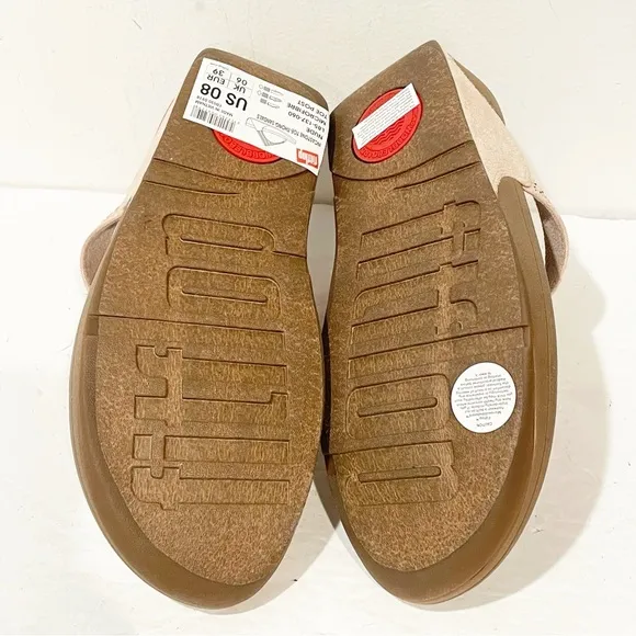 FitFlops Incastone Women’s Size 8 Studded Thong Wedge Sandals NEW