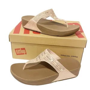 FitFlops Incastone Women’s Size 8 Studded Thong Wedge Sandals NEW