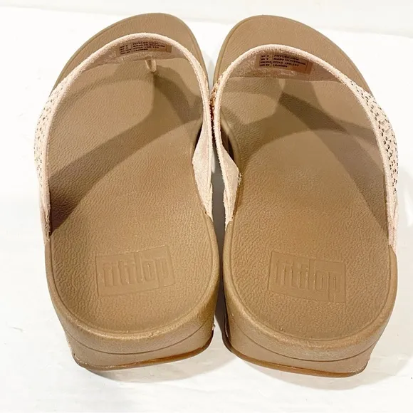 FitFlops Incastone Women’s Size 8 Studded Thong Wedge Sandals NEW