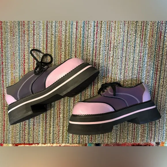 Fluevog NWOB Fresh Vogs FV1 vintage style holographic purple loafer 9/9.5