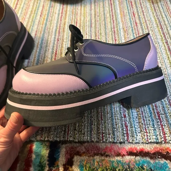 Fluevog NWOB Fresh Vogs FV1 vintage style holographic purple loafer 9/9.5