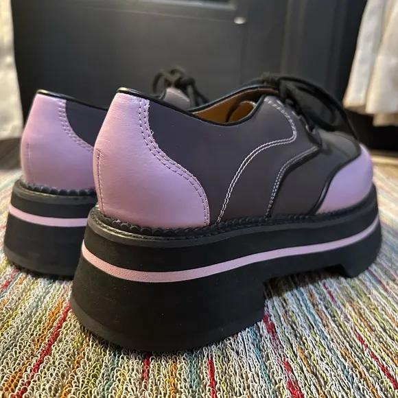 Fluevog NWOB Fresh Vogs FV1 vintage style holographic purple loafer 9/9.5