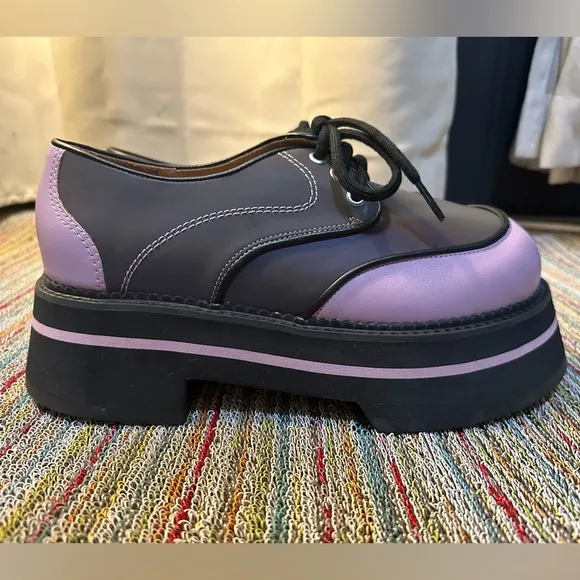 Fluevog NWOB Fresh Vogs FV1 vintage style holographic purple loafer 9/9.5