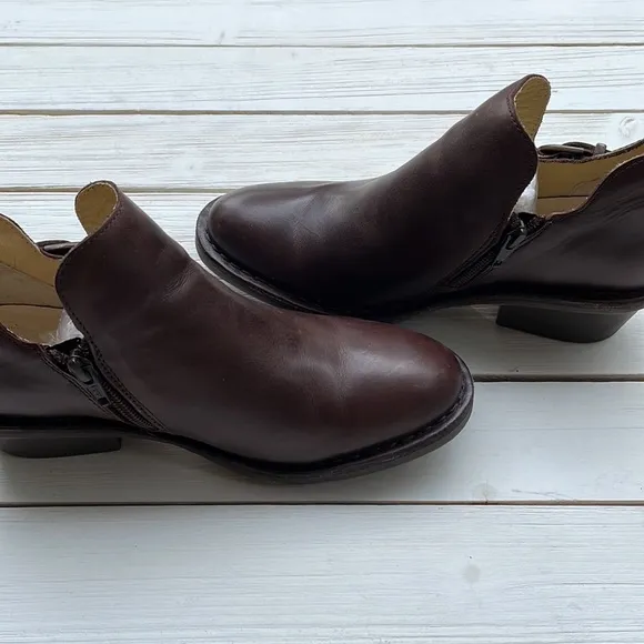 Fly London Ankle Brown Leather Boots Dark Brown size 9