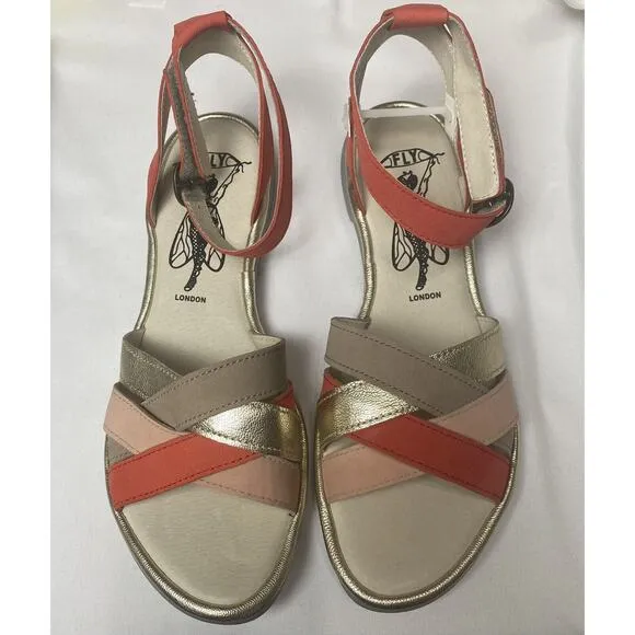 FLY London Leather Multi-Strap Sandals - Cune165Fly 39 EU/8.5 US Multi-Color NIB