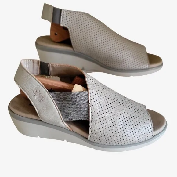 Fly London Nisi Platform Wedge Sandals - EU 39