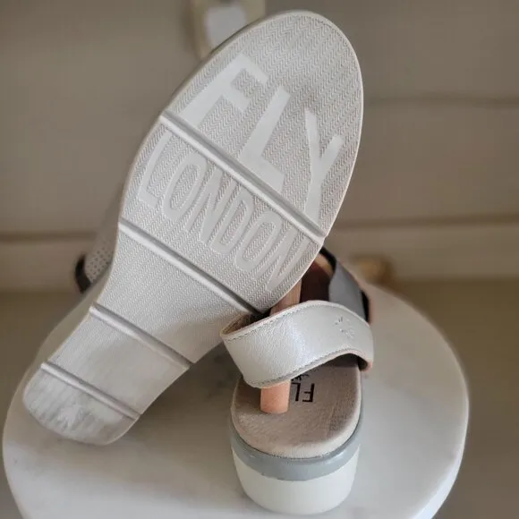 Fly London Nisi Platform Wedge Sandals - EU 39