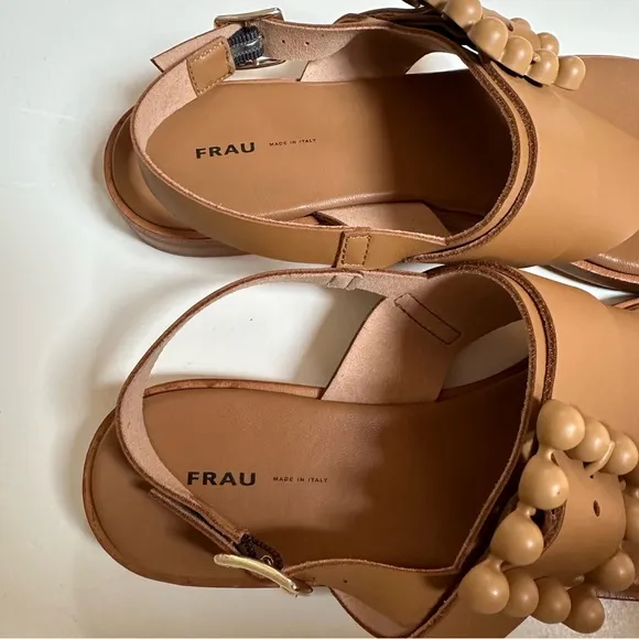 FRAU Leather Slingback Sandals Made in Italy Size 41 US 9