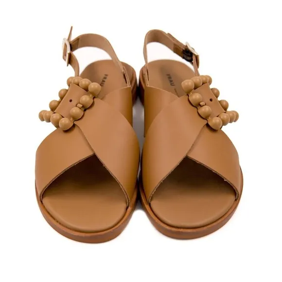 FRAU Leather Slingback Sandals Made in Italy Size 41 US 9