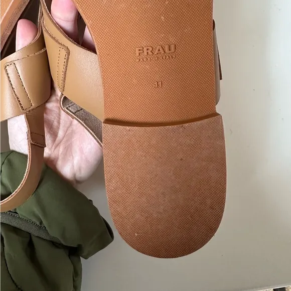 FRAU Leather Slingback Sandals Made in Italy Size 41 US 9