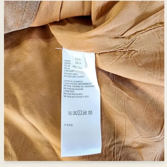 Free People Ari Wrap Faux Leather Mini Skirt – Size 10 – Camel Tan