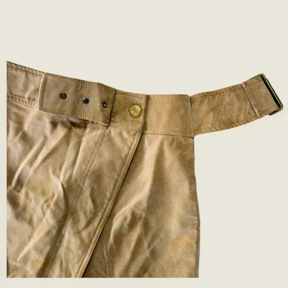 Free People Ari Wrap Faux Leather Mini Skirt – Size 10 – Camel Tan