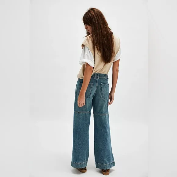 Free People Benji Relaxed Wide Leg in Salt Of The Earth 29