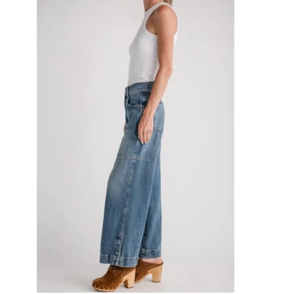 Free People Benji Relaxed Wide Leg in Salt Of The Earth 29