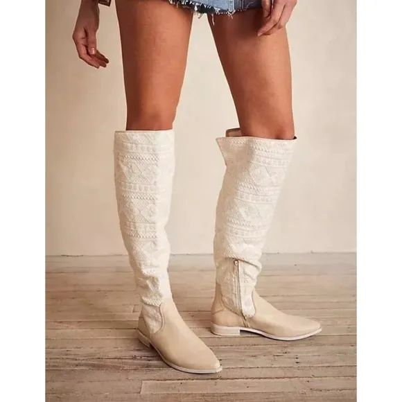 Free People Bren Textile Slouch Boots Size 37